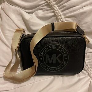 Michael Kors Black and Gold Crossbody Bag